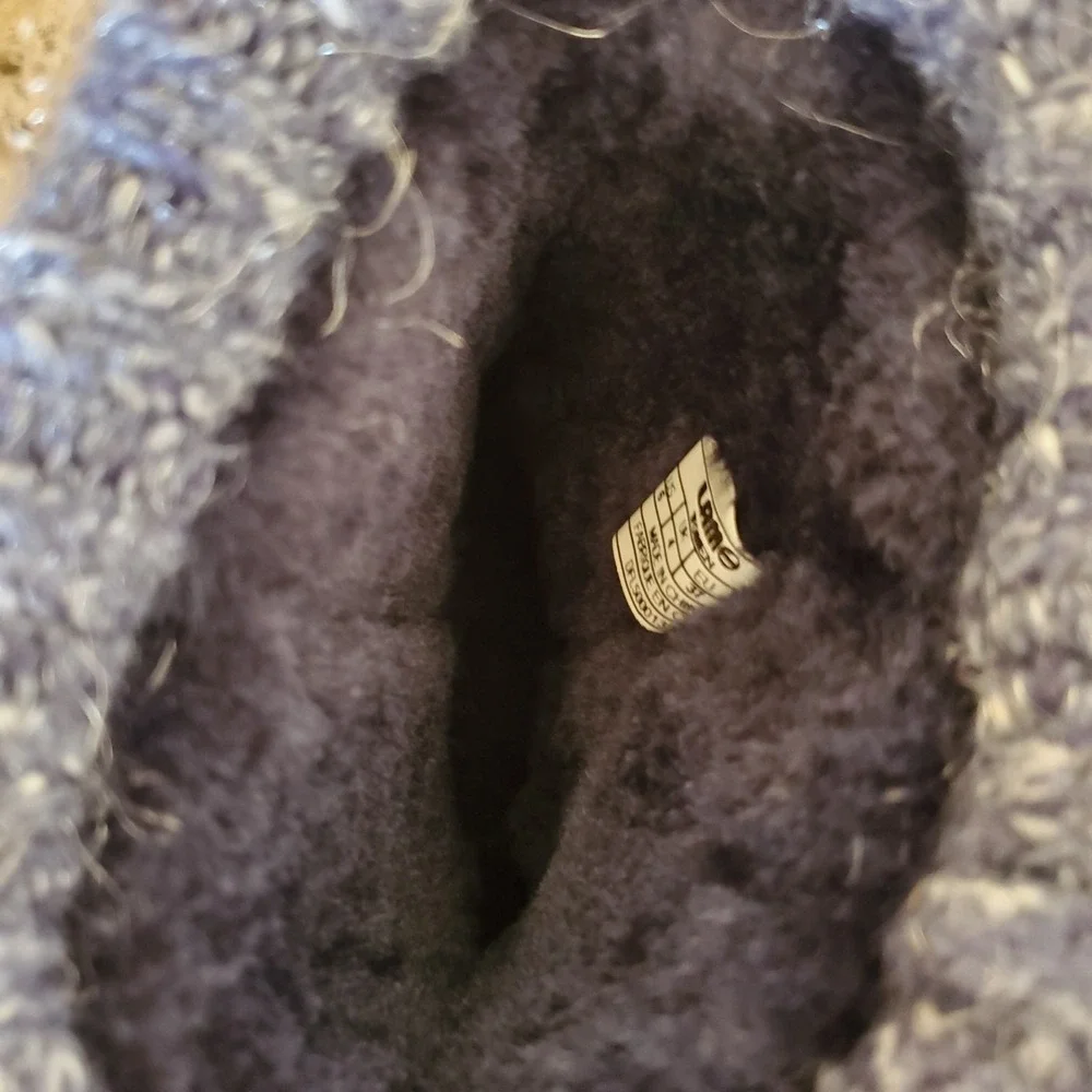 Lamo sz 6 blue suede‎ Hurricane booties faux fur lining buckle cozy winter cabin